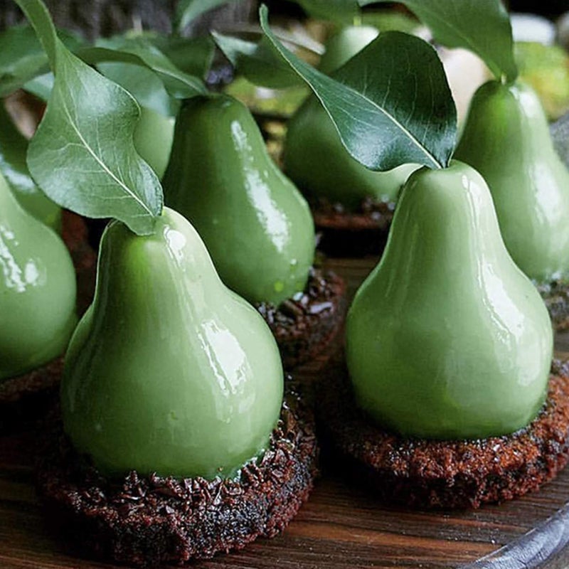 OCPO KITCHEN 3D Pear Silicone Mold for Baking Mousse Cake French Dessert Pastry Chocolate Pudding Cupcake, Non-Stick and Easy Release, Pear Shaped (8-Cavity) - Image 4